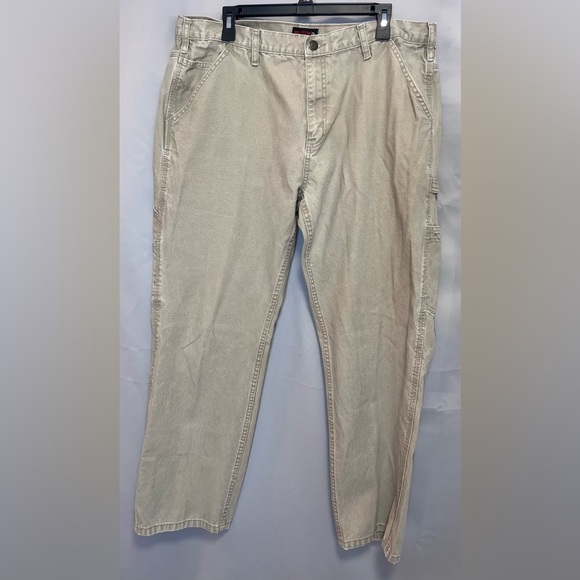 Wolverine Carpenter Work Pants Mens 40X32‎ Beige Canvas Workwear - Picture 1 of 13